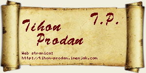 Tihon Prodan vizit kartica
